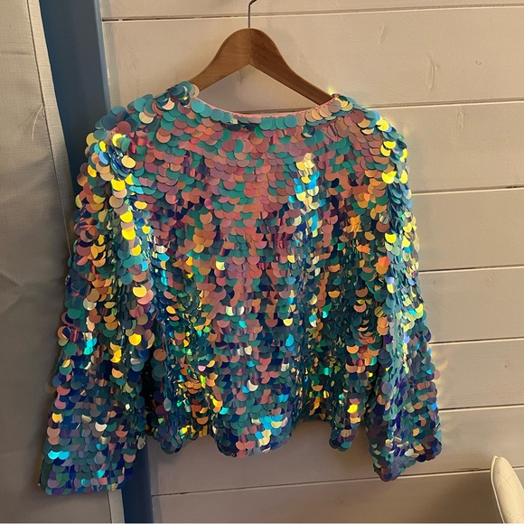 Rosa bloom penny sequin jacket sapphire size xs - Picture 4 of 4